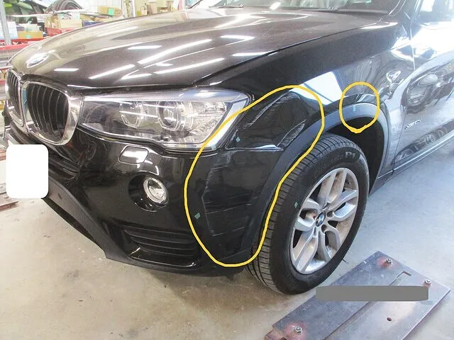 BMW X3 フェンダー・バンパーの板金塗装・事故修理｜横浜市都筑区 ケービーエス