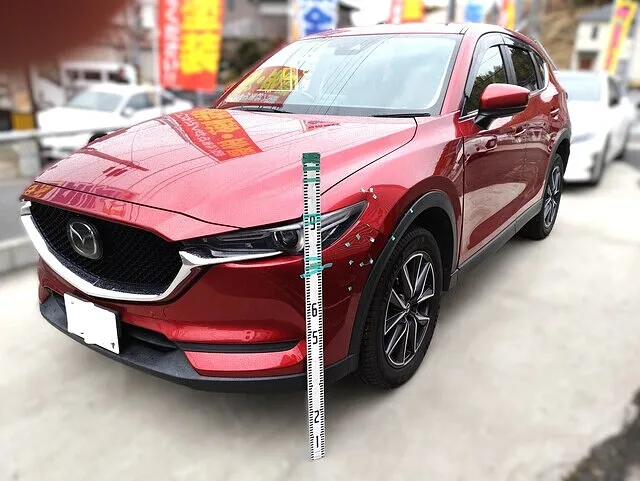 CX-5 左フロントの板金塗装・事故修理｜46Vソウルレッド3コート 横浜市都筑区 ケービーエス