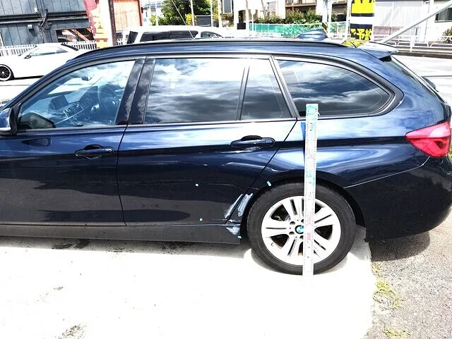BMW 3シリーズツーリング（F31）左リヤクオーターの板金塗装・事故修理｜横浜市都筑区 ケービーエス