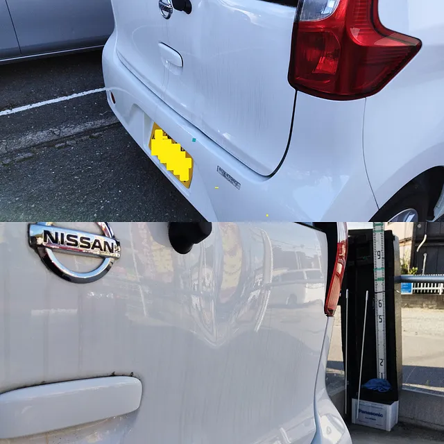 日産デイズ リヤゲート廻りの板金塗装・事故修理｜横浜市都筑区 ケービーエス