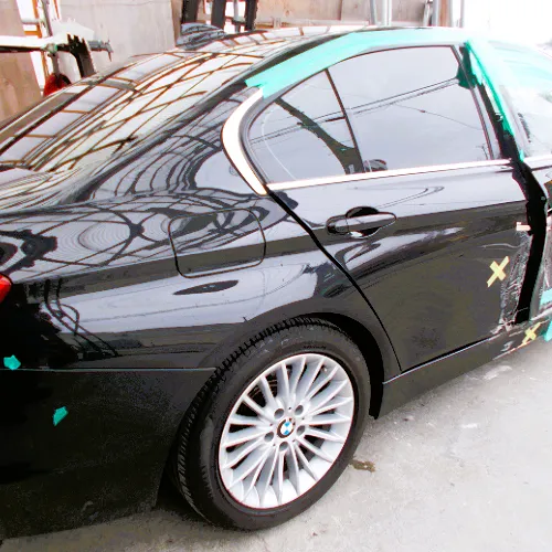 BMW 3シリーズ 右リアドアの板金塗装・事故修理｜横浜市都筑区 ケービーエス